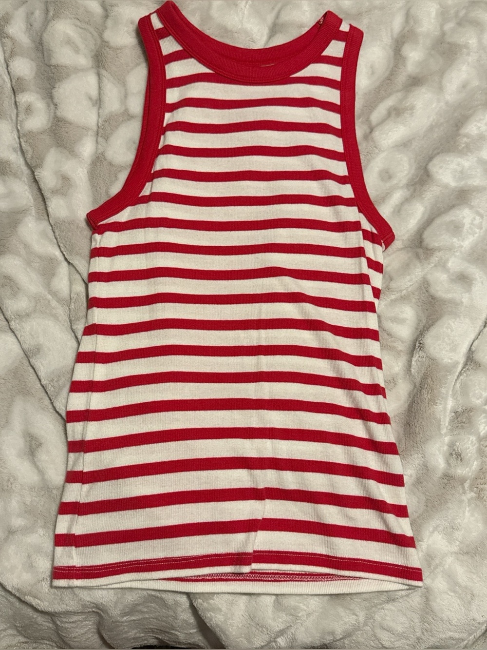 Womenās Red and White Striped One-Piece Tank